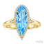 Evoque Gemstone Pear Shape & Halo Diamond Ring