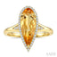 Evoque Gemstone Pear Shape & Halo Diamond Ring