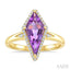 Evoque Gemstone Kite Shape & Halo Diamond Ring