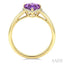 Evoque Gemstone Kite Shape & Halo Diamond Ring