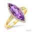 Evoque Gemstone Marquise Shape & Halo Diamond Ring