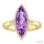 Evoque Gemstone Marquise Shape & Halo Diamond Ring