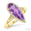 Evoque Gemstone Pear Shape & Halo Diamond Ring