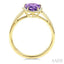 Evoque Gemstone Shield Shape & Halo Diamond Ring