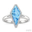 Evoque Gemstone Kite Shape & Halo Diamond Ring