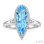 Evoque Gemstone Pear Shape & Halo Diamond Ring