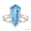 Evoque Gemstone Shield Shape & Halo Diamond Ring