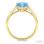 Evoque Gemstone Kite Shape & Halo Diamond Ring