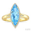Evoque Gemstone Marquise Shape & Halo Diamond Ring