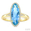 Oval Shape Gemstone & Halo Diamond Ring