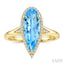 Evoque Gemstone Pear Shape & Halo Diamond Ring