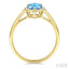 Evoque Gemstone Pear Shape & Halo Diamond Ring