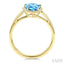 Evoque Gemstone Shield Shape & Halo Diamond Ring