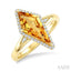 Evoque Gemstone Kite Shape & Halo Diamond Ring