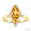 Kite Shape Gemstone & Halo Diamond Ring