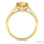 Evoque Gemstone Kite Shape & Halo Diamond Ring