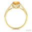 Evoque Gemstone Pear Shape & Halo Diamond Ring