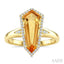 Evoque Gemstone Shield Shape & Halo Diamond Ring