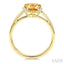 Evoque Gemstone Shield Shape & Halo Diamond Ring