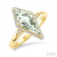 Evoque Gemstone Kite Shape & Halo Diamond Ring