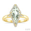 Evoque Gemstone Kite Shape & Halo Diamond Ring