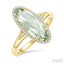 Evoque Gemstone Oval Shape & Halo Diamond Ring