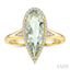 Evoque Gemstone Pear Shape & Halo Diamond Ring
