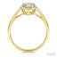 Evoque Gemstone Pear Shape & Halo Diamond Ring