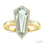 Shield Shape Gemstone & Halo Diamond Ring