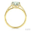 Shield Shape Gemstone & Halo Diamond Ring