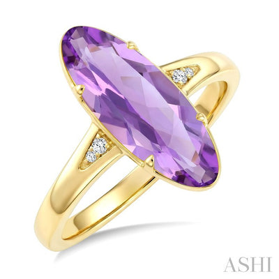 Oval Shape Gemstone & Diamond Ring