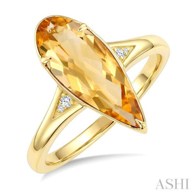 Pear Shape Gemstone & Diamond Ring