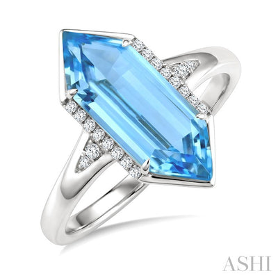Evoque Gemstone Hexagon Shape & Diamond Ring