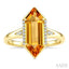 Evoque Gemstone Hexagon Shape & Diamond Ring