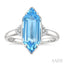 Hexagon Shape Gemstone & Diamond Ring