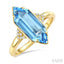 Evoque Gemstone Hexagon Shape & Diamond Ring