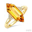 Evoque Gemstone Hexagon Shape & Diamond Ring