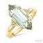 Hexagon Shape Gemstone & Diamond Ring