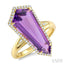 Evoque Gemstone Shield Shape & Halo Diamond Ring