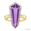 Evoque Gemstone Shield Shape & Halo Diamond Ring