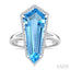 Evoque Gemstone Shield Shape & Halo Diamond Ring