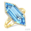 Evoque Gemstone Hexagon Shape & Halo Diamond Ring