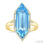 Hexagon Shape Gemstone & Halo Diamond Ring
