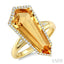 Evoque Gemstone Shield Shape & Halo Diamond Ring