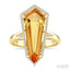 Evoque Gemstone Shield Shape & Halo Diamond Ring