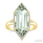 Hexagon Shape Gemstone & Halo Diamond Ring