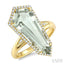 Evoque Gemstone Shield Shape & Halo Diamond Ring