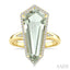 Evoque Gemstone Shield Shape & Halo Diamond Ring