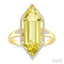 Hexagon Shape Gemstone & Halo Diamond Ring