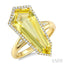 Evoque Gemstone Shield Shape & Halo Diamond Ring